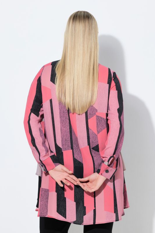 Graphic Print Layered Tunic Blouse