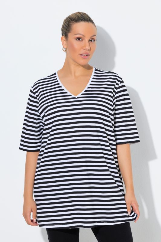 Eco Cotton Striped V-NeckTee