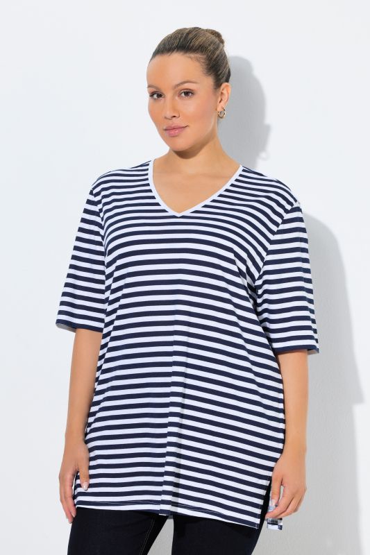 Eco Cotton Striped V-NeckTee