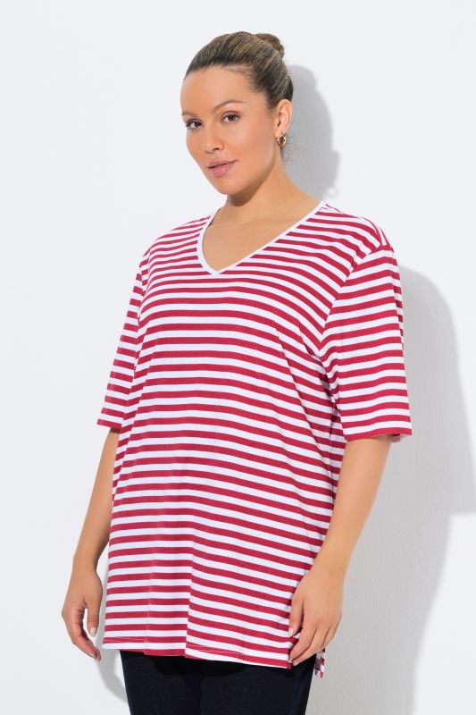 Eco Cotton Striped V-NeckTee