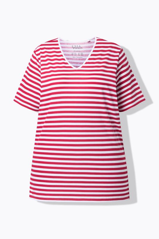 Eco Cotton Striped V-NeckTee