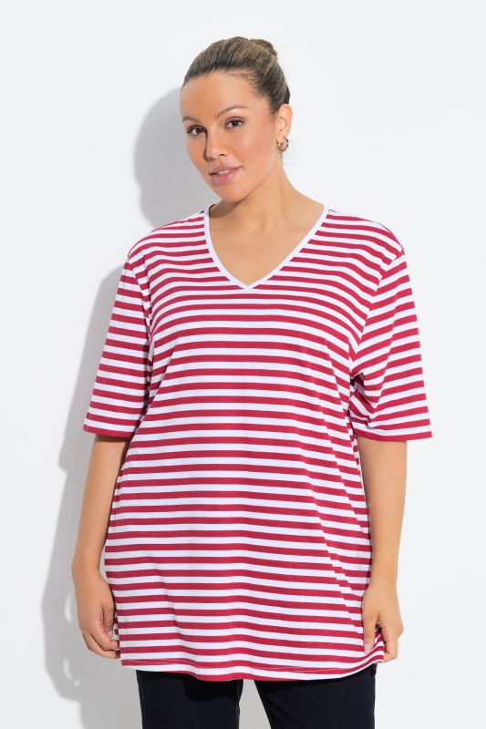 Eco Cotton Striped V-NeckTee