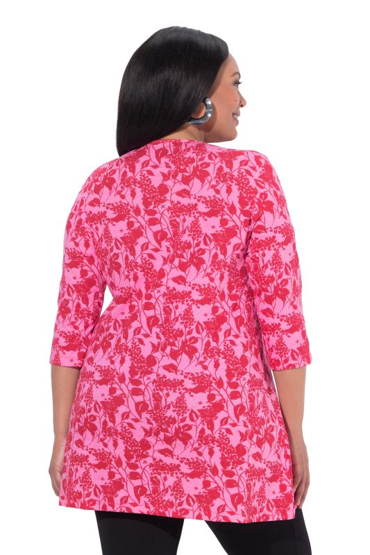 Floral Vine Print Knit Tunic