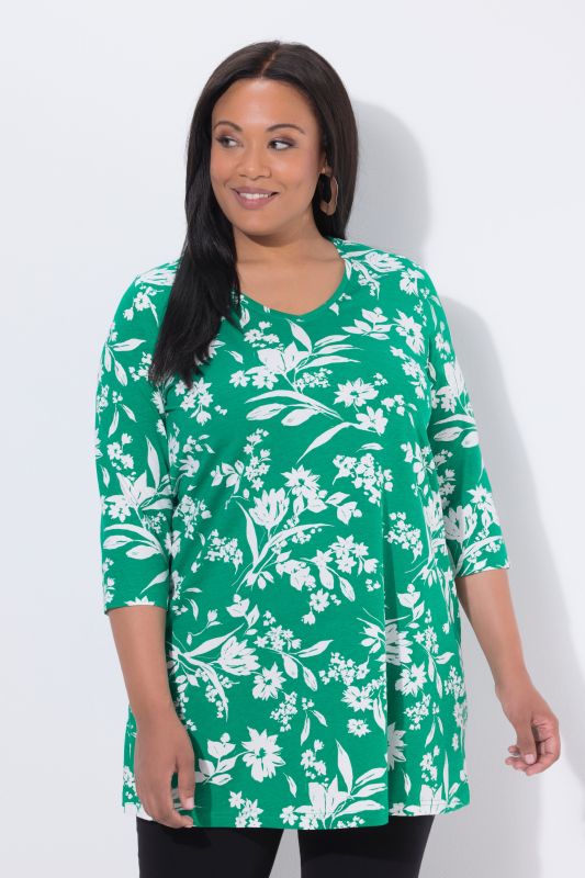 Floral Print Knit Tunic