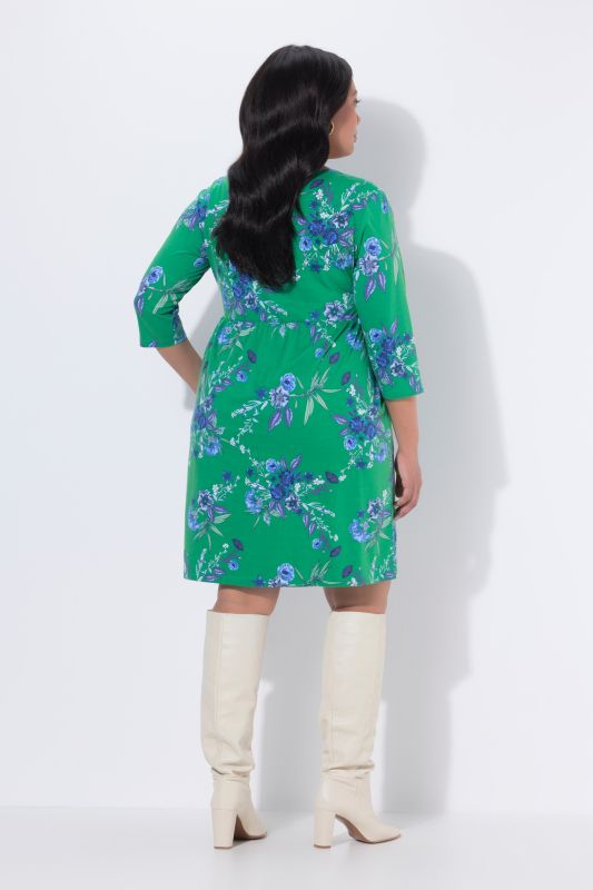 Bouquet Print Jersey Pocket Dress