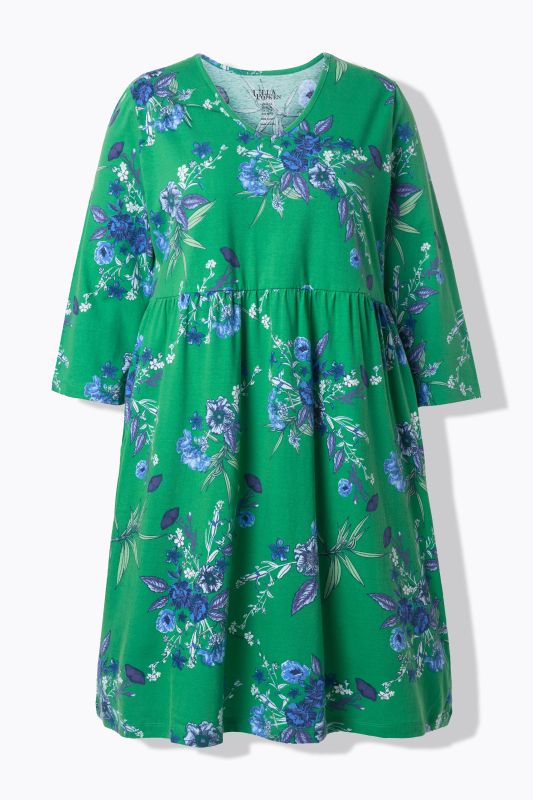 Bouquet Print Jersey Pocket Dress