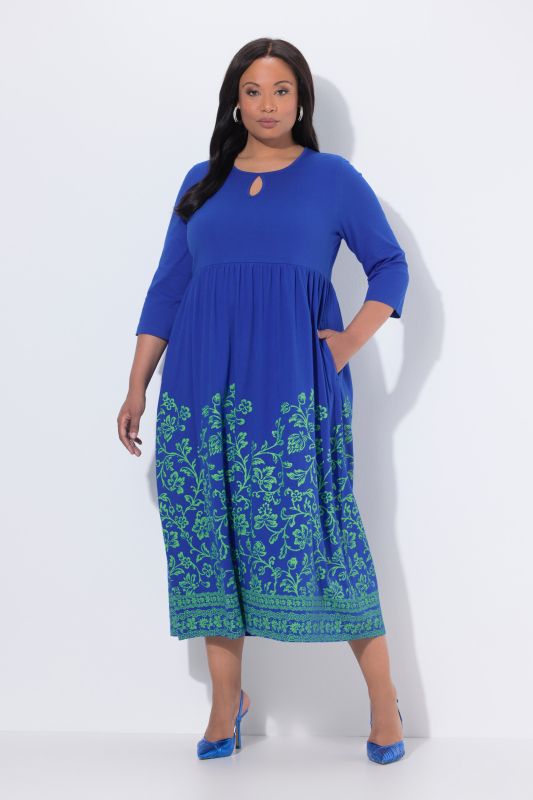 Floral Vine Border Print Pocket Dress