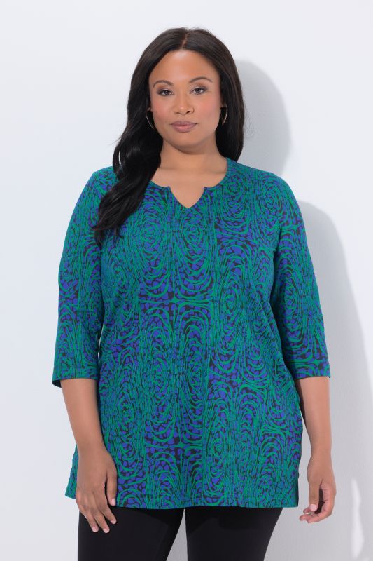 Ripple Print Pocket Knit Tunic