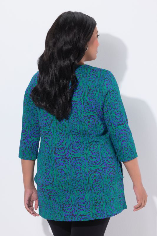 Ripple Print Pocket Knit Tunic