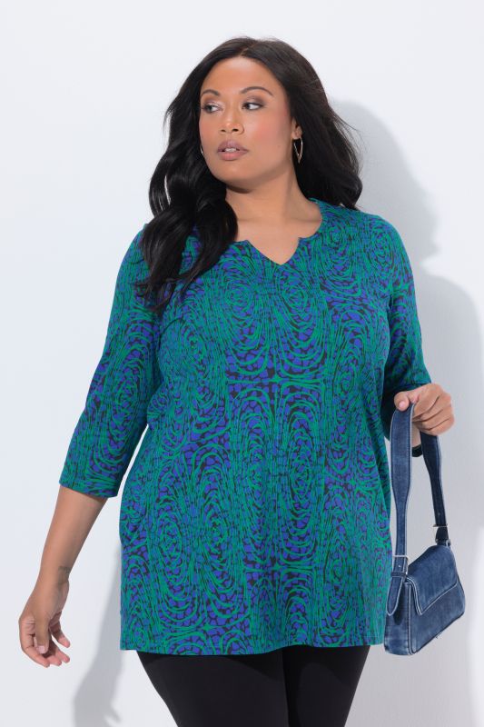 Ripple Print Pocket Knit Tunic