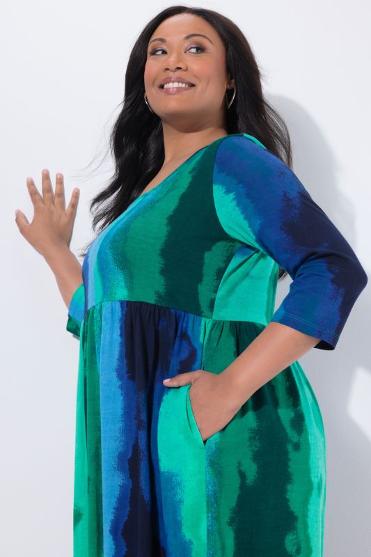 Batik Wave Jersey Pocket Dress