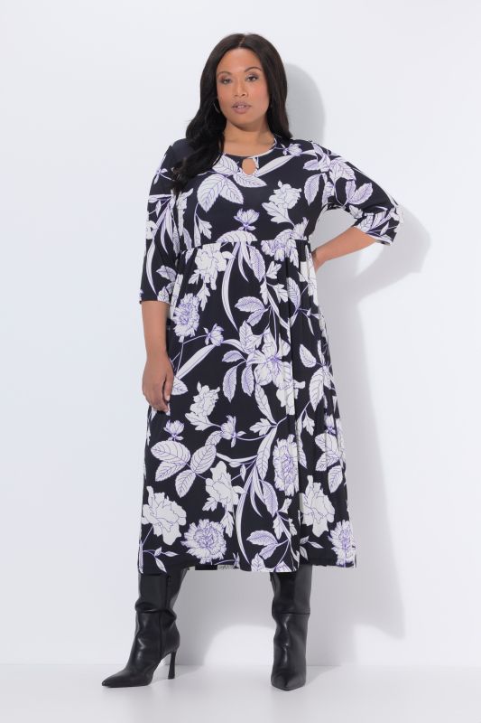Matte Jersey Botanical Print Pocket Dres