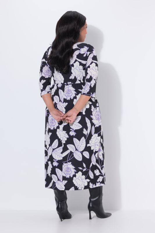 Matte Jersey Botanical Print Pocket Dres