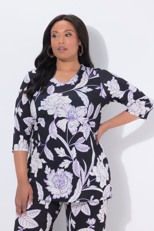 Matte Jersey Botanical Print Tunic