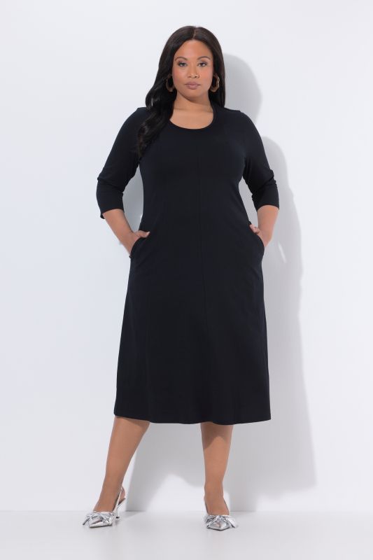 Boat Neck Knit Pocket Dress