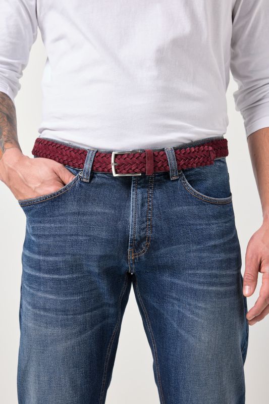 Leather braided belt