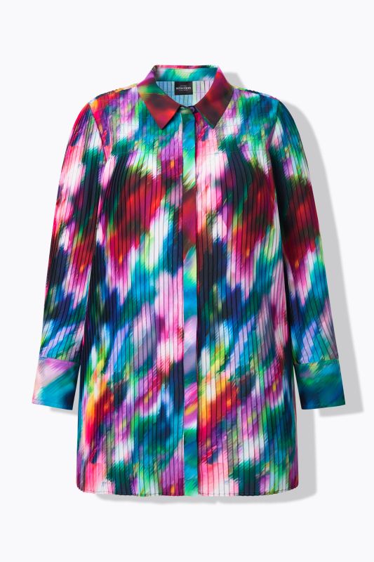 Watercolor Pleated Blouse