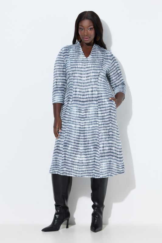 Matchstick Striped Punto di Roma Dress