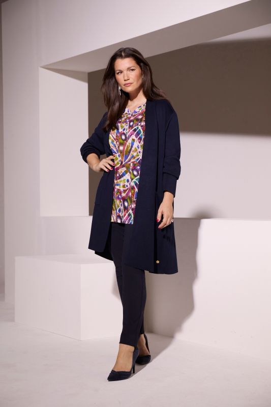 Graphic Peacock Print Slinky Top