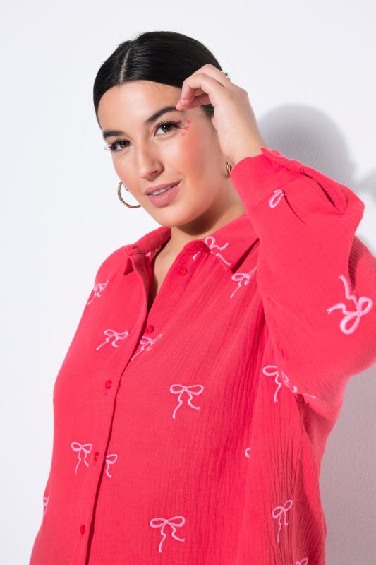 Риза с бродирани панделки