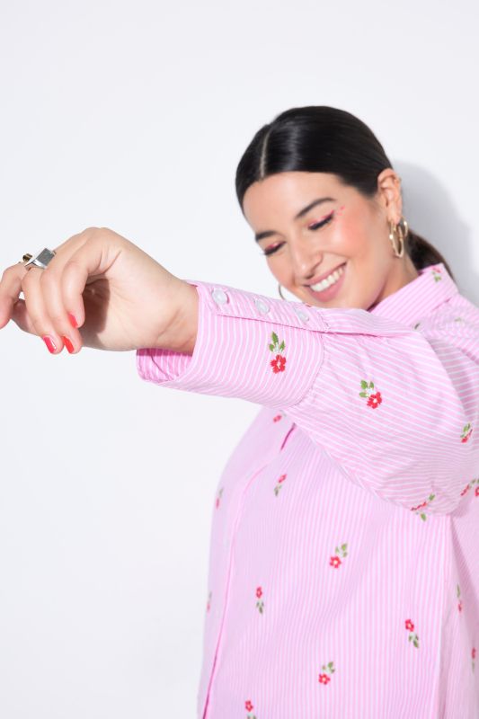 Роза раирана с флорална бродерия