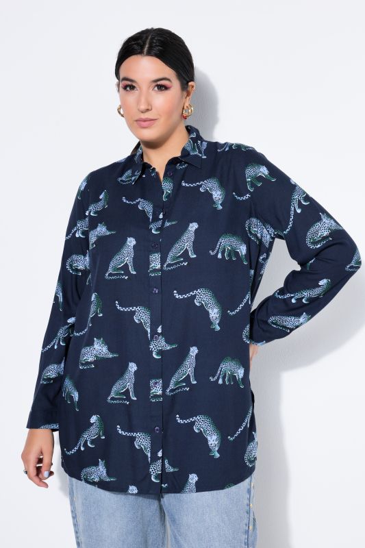 Риза с принт на леопарди