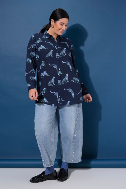 Риза с принт на леопарди