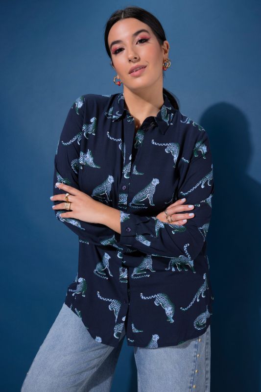 Риза с принт на леопарди