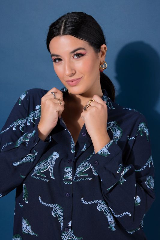 Риза с принт на леопарди