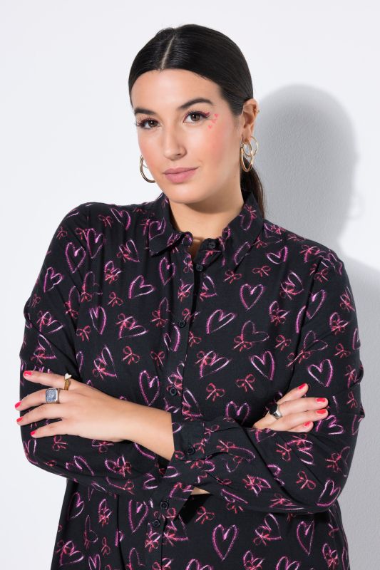 Риза с принт на сърца