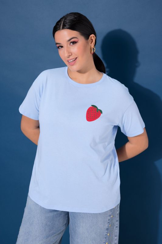 Тениска с принт на ягода