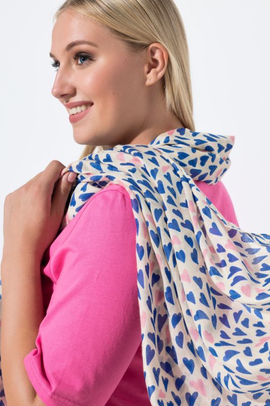 Multicolor Heart Print Scarf