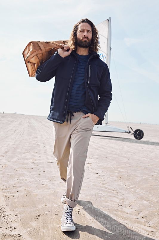 FLEXNAMIC® pull-on trousers, elastic waistband, tapered loose fit