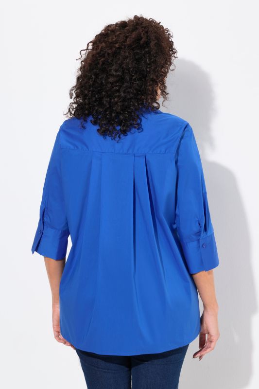 A-Line 3/4 Sleeve Button Down Blouse