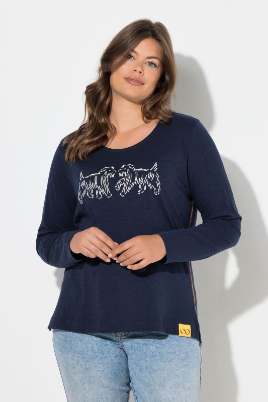 Блуза с графичен принт на кучета