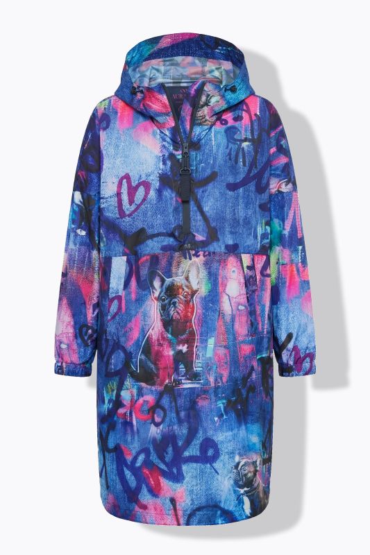 Mixed Print Rain Poncho