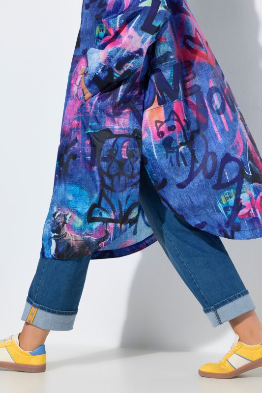 Mixed Print Rain Poncho