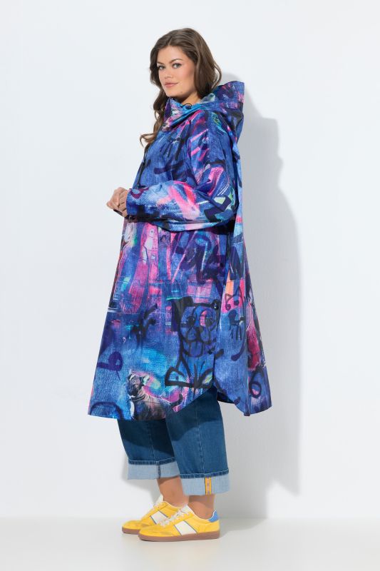 Mixed Print Rain Poncho