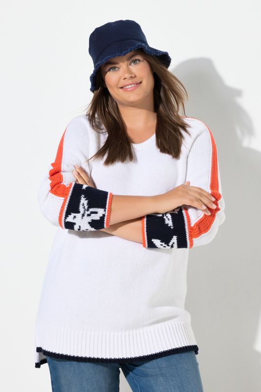 Contrast Color Starfish Sweater