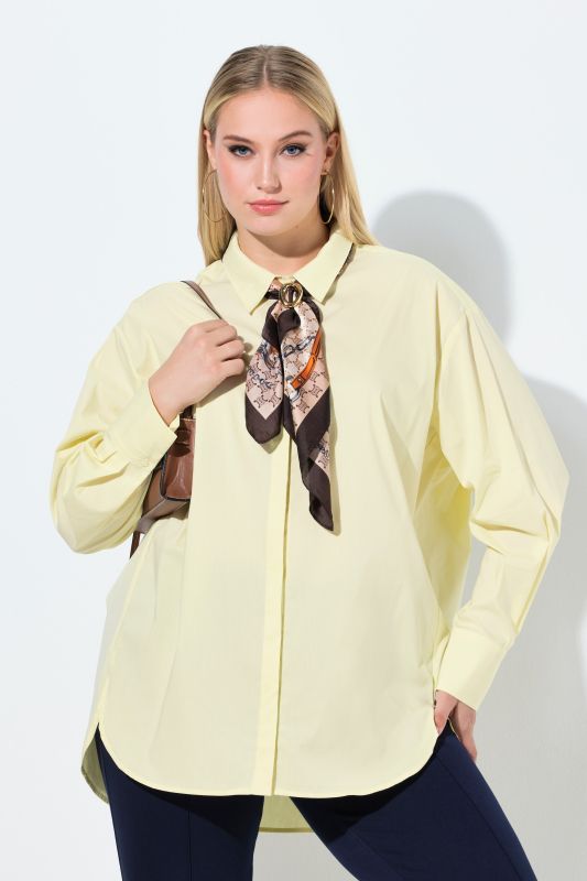 Stretch Cotton Blend Tunic Shirt