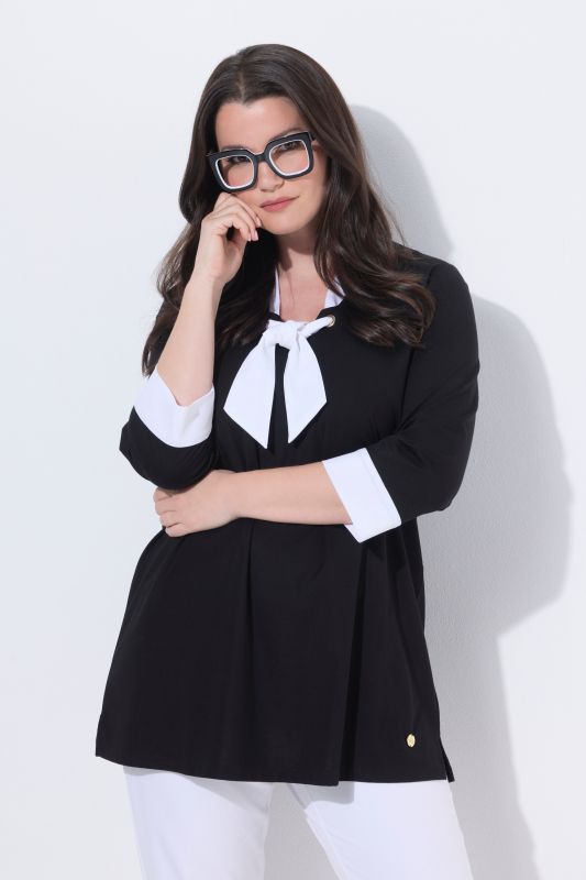 Блуза с връзка на деколтето