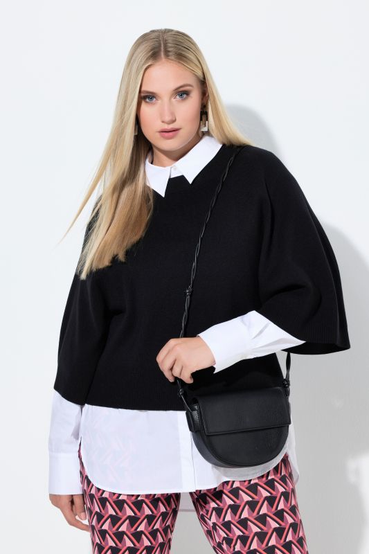 Пуловер с ръкави тип прилеп