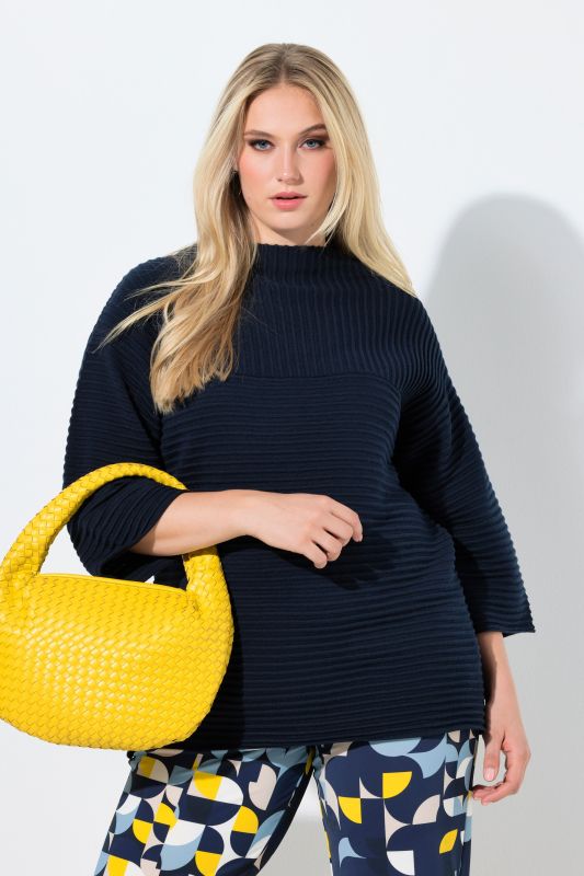 Mixed Rib Knit Sweatshirt