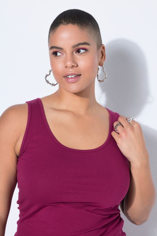 Basic Scoop Neck Cotton Stretch Tank Top