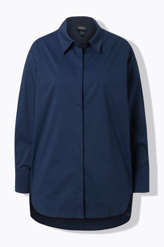 Stretch Cotton Blend Tunic Shirt