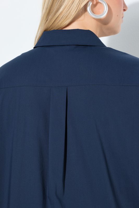 Stretch Cotton Blend Tunic Shirt