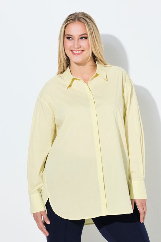 Stretch Cotton Blend Tunic Shirt