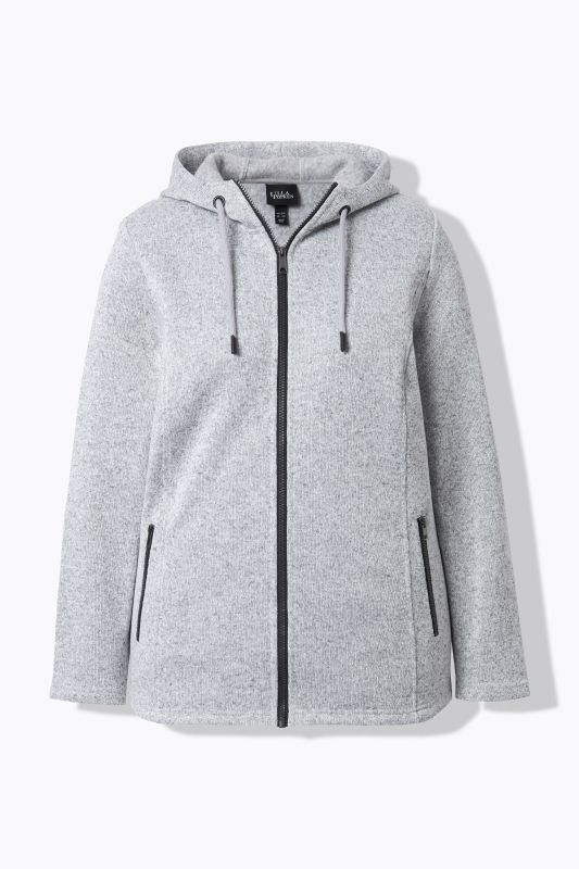 Melange Knit Fleece Lined Hooded Jacket