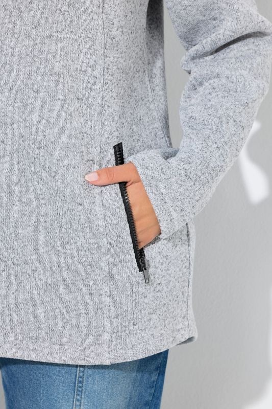 Melange Knit Fleece Lined Hooded Jacket