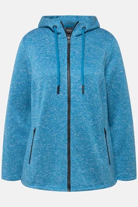 Melange Knit Fleece Lined Hooded Jacket